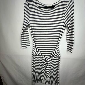 T.La Monochrome Striped Long Sleeve Dress